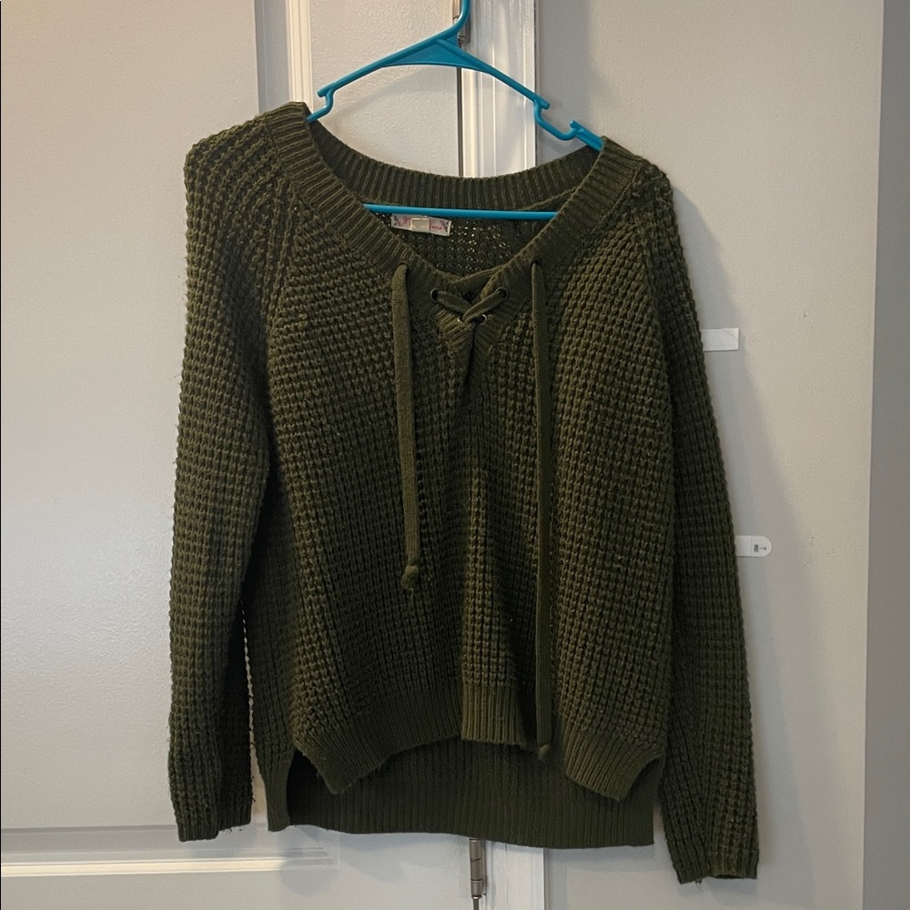 It's Our Time Forest Green Knit Sweater